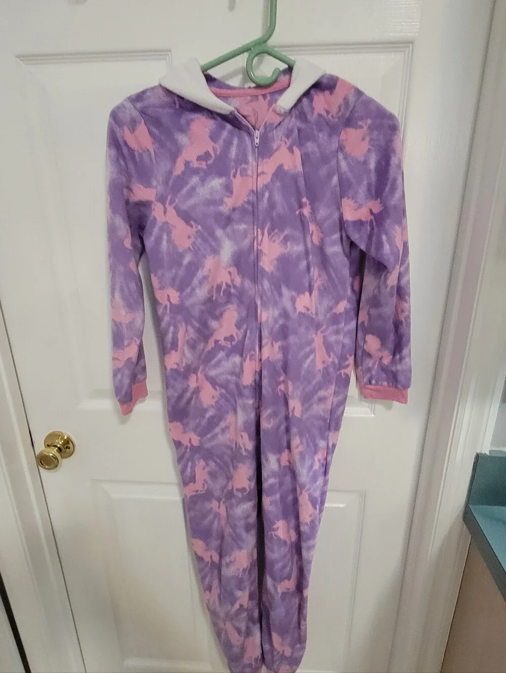 Girls Size 12 Pajama Lot Carter’s Wonder Nation Unicorn Zip-Up PJs